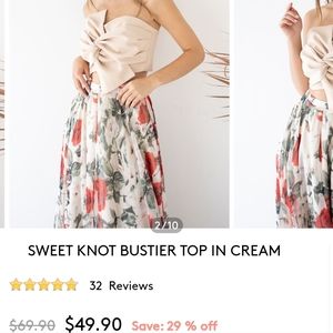 Chicwish bow front crop top, size L